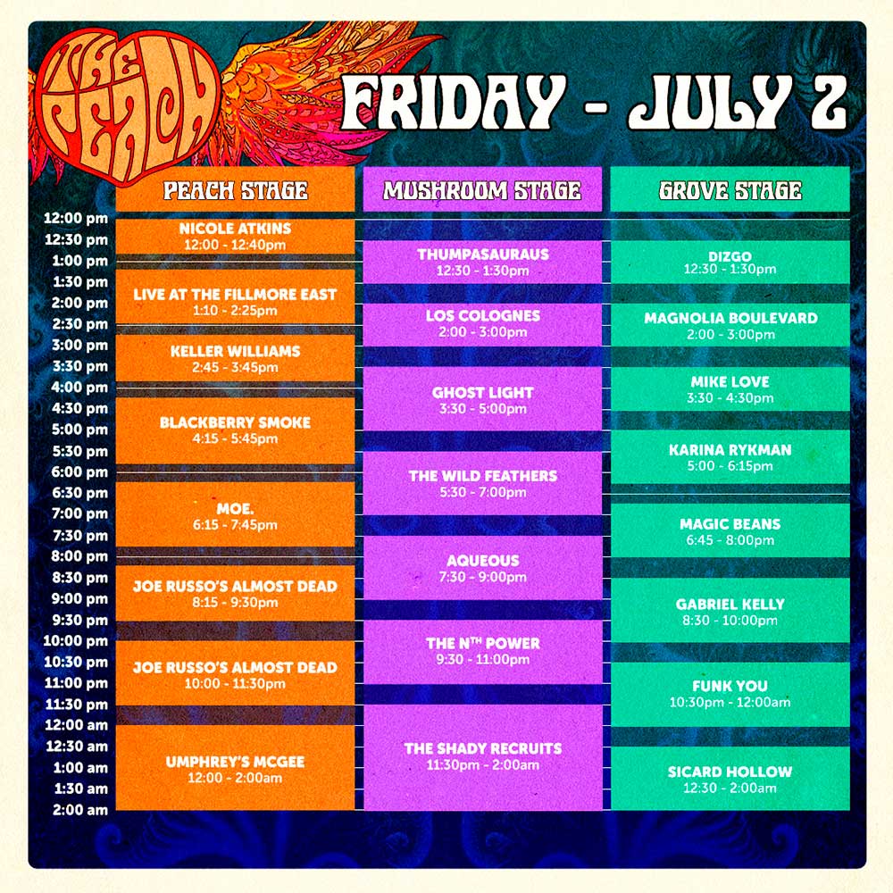 The Peach Festival 2024 Schedule F1 2024 Schedule