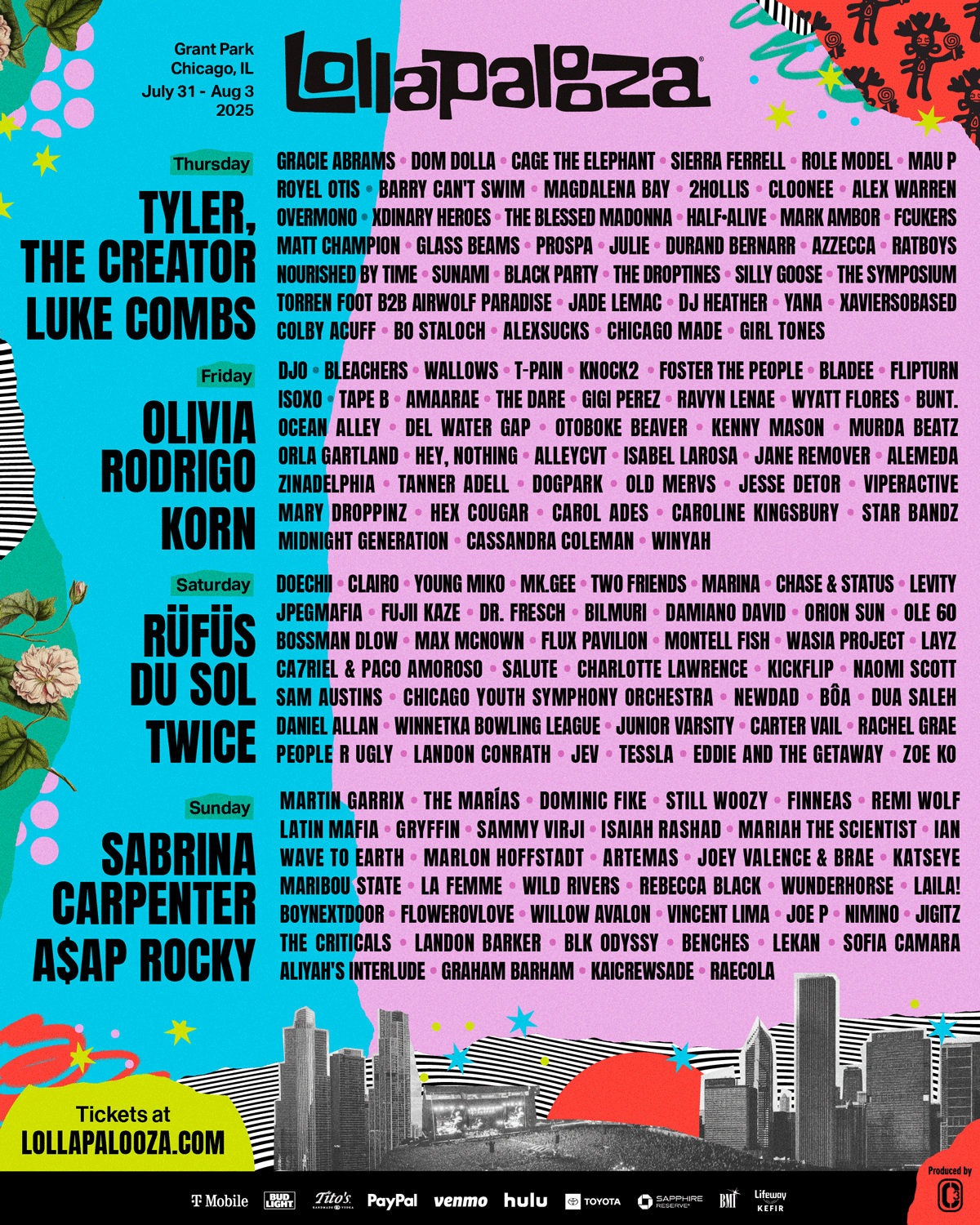 lollapalooza lineup 2025